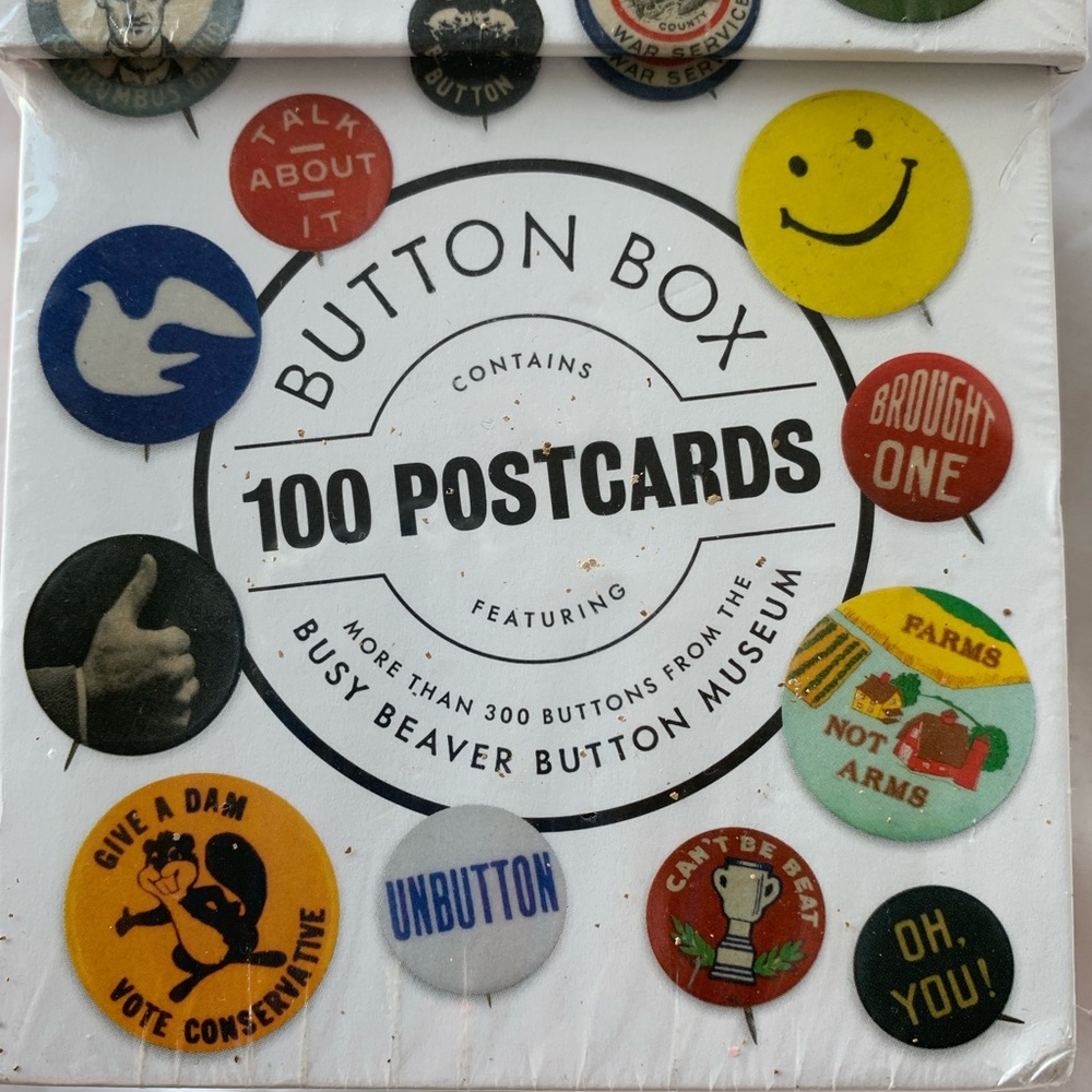 Button Box 100 Postcards - Busy Beaver Button Museum